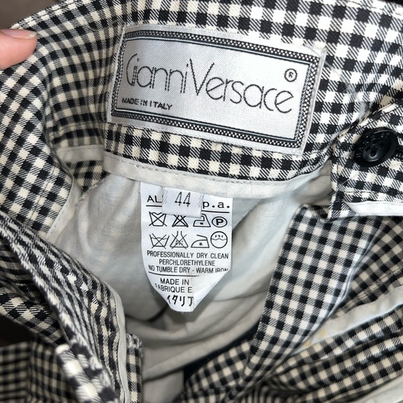Gianni Versace Vintage Checkered Cotton Trousers (Size 44) - Picture 11 of 15